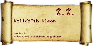 Kolláth Kleon névjegykártya